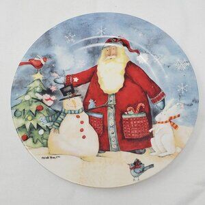 Debi Hron Plate Holiday Home Santa Collection 8" Salad Cookie Dessert 2005
